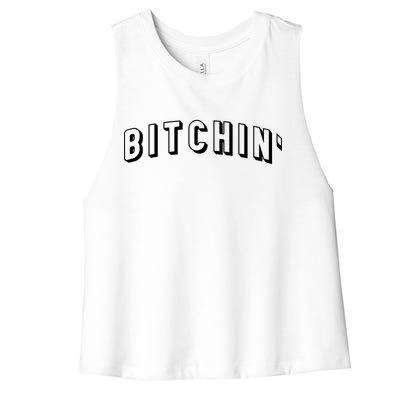 Bitchin Logo Women's Racerback Cropped Tank