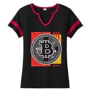 Bitcoin Abstract Ladies Halftime Notch Neck Tee