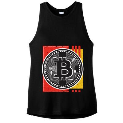 Bitcoin Abstract Ladies PosiCharge Tri-Blend Wicking Tank