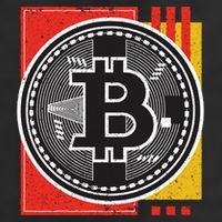 Bitcoin Abstract 7 Panel Mesh Trucker Snapback Hat