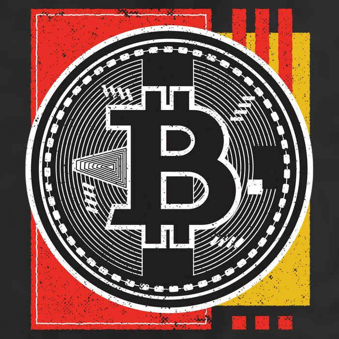 Bitcoin Abstract 7 Panel Mesh Trucker Snapback Hat