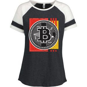 Bitcoin Abstract Enza Ladies Jersey Colorblock Tee