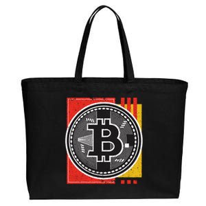 Bitcoin Abstract Cotton Canvas Jumbo Tote