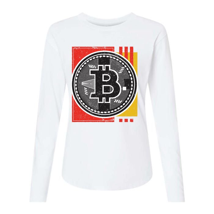 Bitcoin Abstract Womens Cotton Relaxed Long Sleeve T-Shirt