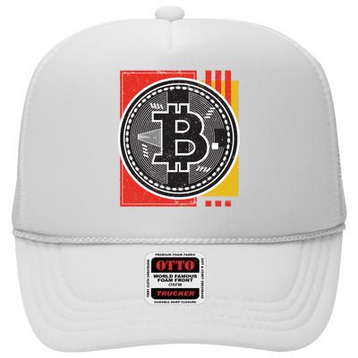 Bitcoin Abstract High Crown Mesh Back Trucker Hat