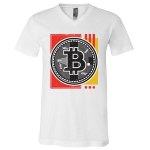 Bitcoin Abstract V-Neck T-Shirt