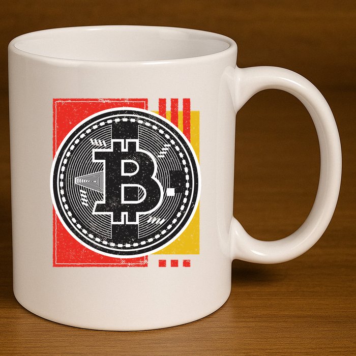 Bitcoin Abstract 11oz C Handle Ceramic Mug