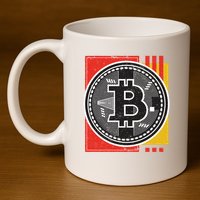 Bitcoin Abstract 11oz C Handle Ceramic Mug