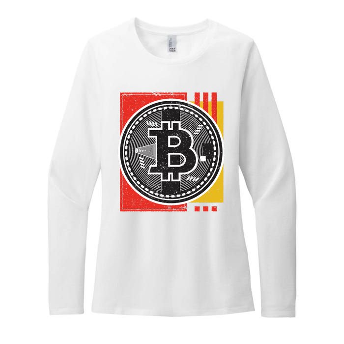 Bitcoin Abstract Womens CVC Long Sleeve Shirt