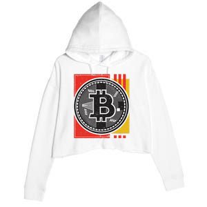 Bitcoin Abstract Crop Fleece Hoodie