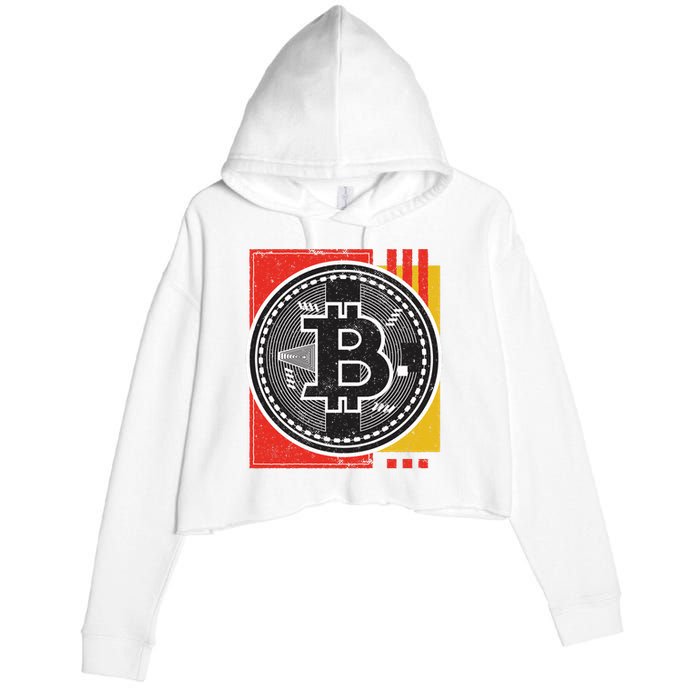 Bitcoin Abstract Crop Fleece Hoodie