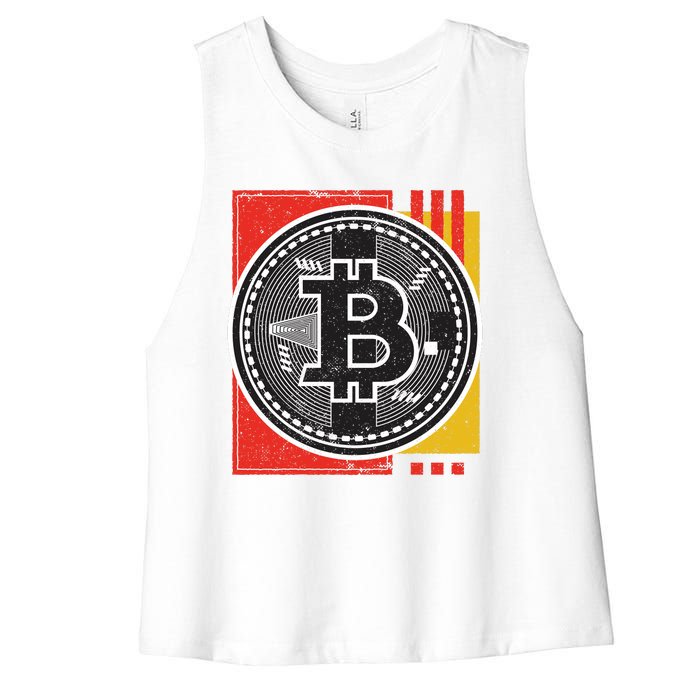 Bitcoin Abstract Women's Racerback Cropped Tank