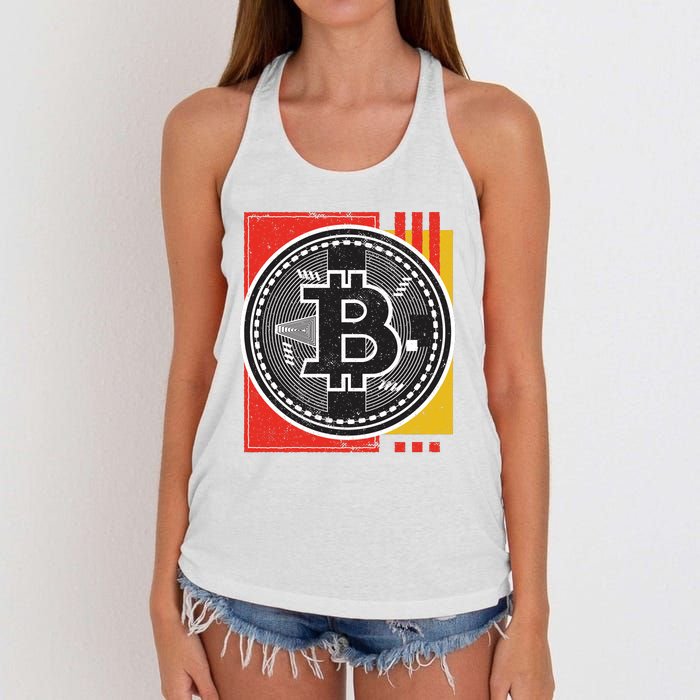 Bitcoin Abstract Women's Knotted Racerback Tank