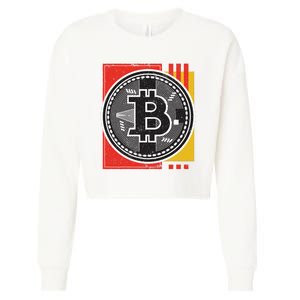 Bitcoin Abstract Cropped Pullover Crew