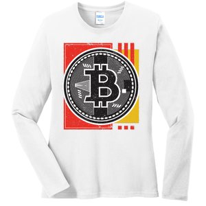 Bitcoin Abstract Ladies Long Sleeve Shirt