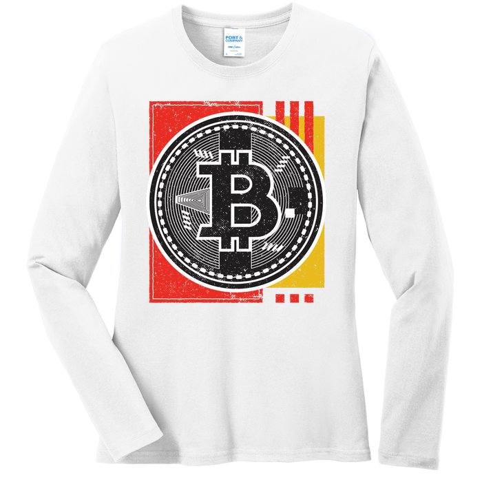 Bitcoin Abstract Ladies Long Sleeve Shirt