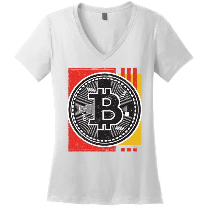 Bitcoin Abstract Women's V-Neck T-Shirt