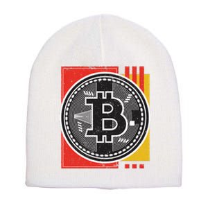 Bitcoin Abstract Short Acrylic Beanie