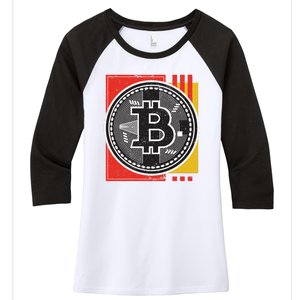 Bitcoin Abstract Women's Tri-Blend 3/4-Sleeve Raglan Shirt