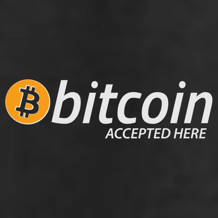Bitcoin Accepted Here Cryptocurrency Logo Garment-Dyed Heavyweight T-Shirt