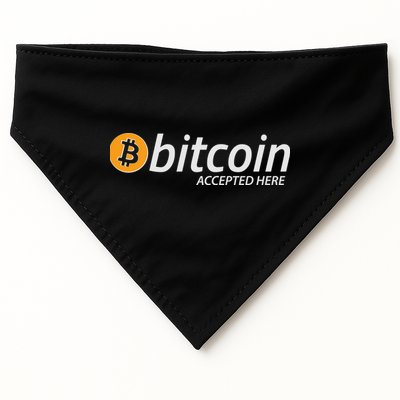 Bitcoin Accepted Here Cryptocurrency Logo USA-Made Doggie Bandana