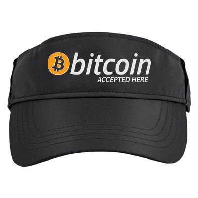 Bitcoin Accepted Here Cryptocurrency Logo Adult Drive Performance Visor