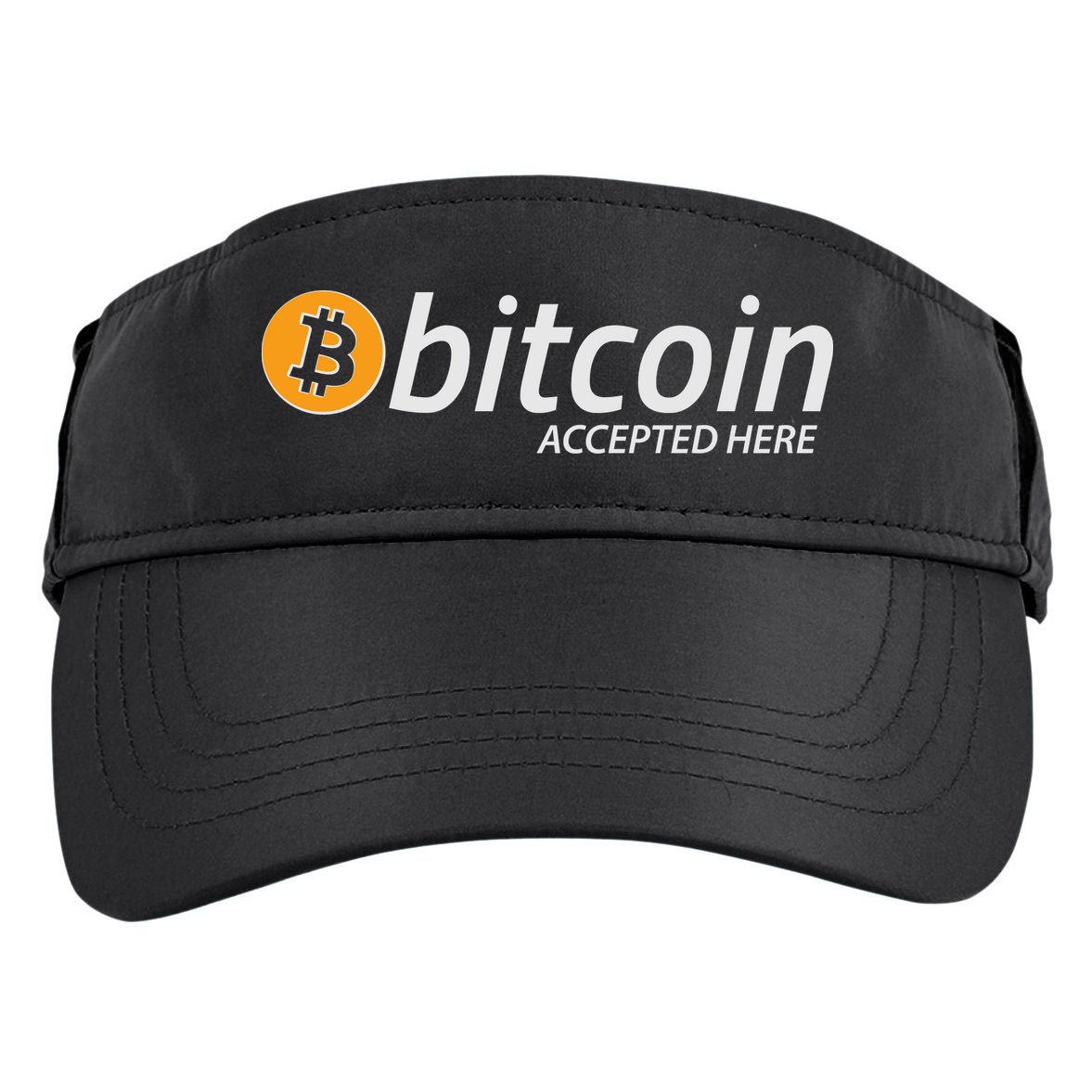 Bitcoin Accepted Here Cryptocurrency Logo Adult Drive Performance Visor