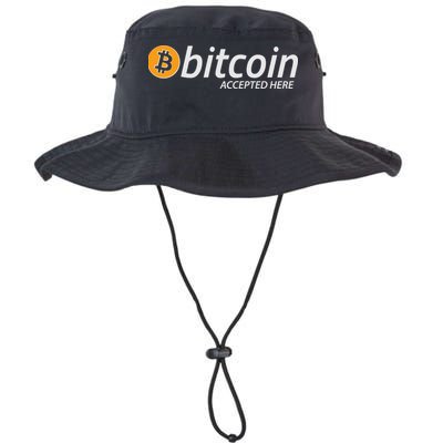 Bitcoin Accepted Here Cryptocurrency Logo Bucket Hat