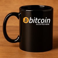 Bitcoin Accepted Here Cryptocurrency Logo 11oz C Handle Ceramic Mug