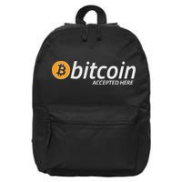 Bitcoin Accepted Here Cryptocurrency Logo 16 in Basic Backpack