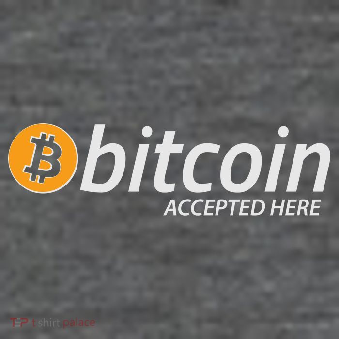 Bitcoin Accepted Here Cryptocurrency Logo 7 Panel Mesh Trucker Snapback Hat