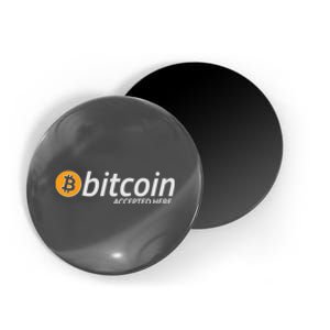 Bitcoin Accepted Here Cryptocurrency Logo Magnet