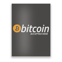 Bitcoin Accepted Here Cryptocurrency Logo Poster
