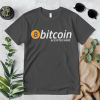Bitcoin Accepted Here Cryptocurrency Logo Premium T-Shirt