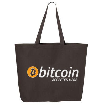 Bitcoin Accepted Here Cryptocurrency Logo 25L Jumbo Tote