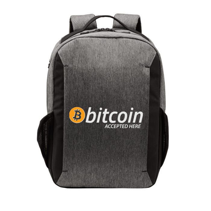 Bitcoin Accepted Here Cryptocurrency Logo Vector Backpack