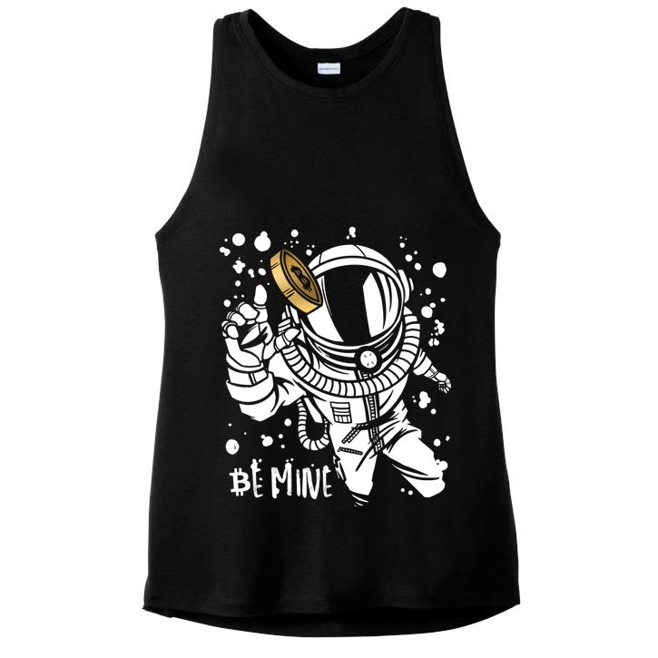 Bitcoin Astronaut Be Mine Ladies PosiCharge Tri-Blend Wicking Tank