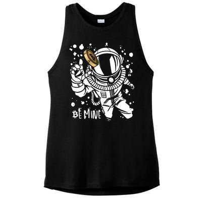 Bitcoin Astronaut Be Mine Ladies PosiCharge Tri-Blend Wicking Tank