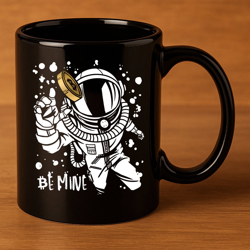 Bitcoin Astronaut Be Mine 11oz C Handle Ceramic Mug