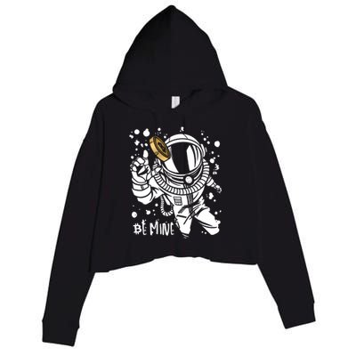 Bitcoin Astronaut Be Mine Crop Fleece Hoodie