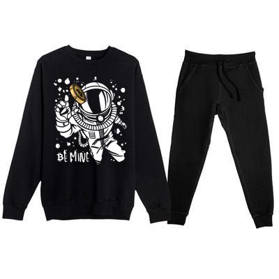 Bitcoin Astronaut Be Mine Premium Crewneck Sweatsuit Set