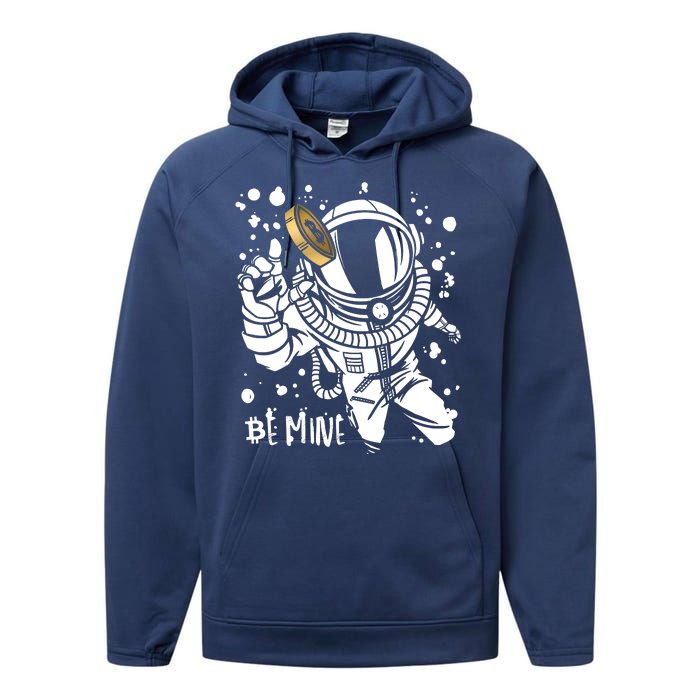 Bitcoin Astronaut Be Mine Performance Fleece Hoodie