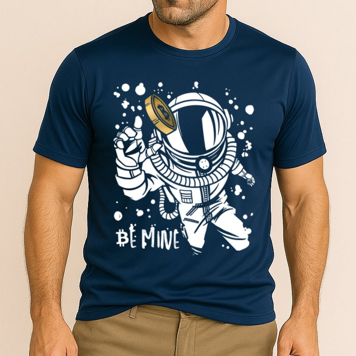 Bitcoin Astronaut Be Mine Cooling Performance Crew T-Shirt