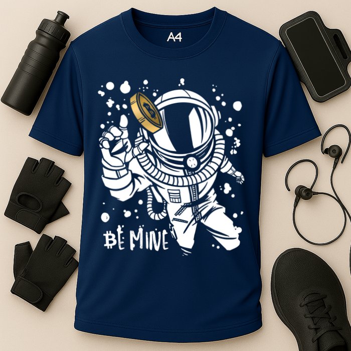 Bitcoin Astronaut Be Mine Cooling Performance Crew T-Shirt