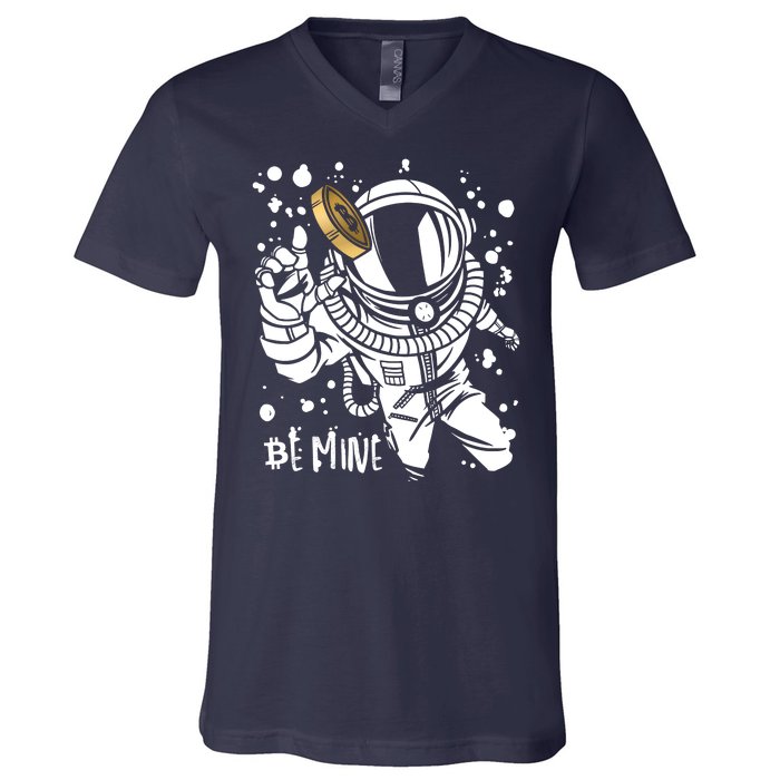 Bitcoin Astronaut Be Mine V-Neck T-Shirt