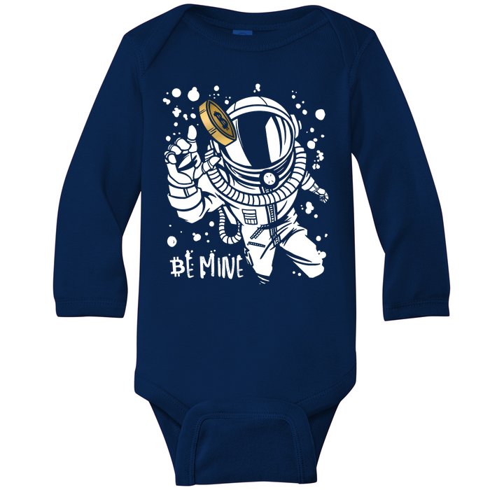 Bitcoin Astronaut Be Mine Baby Long Sleeve Bodysuit