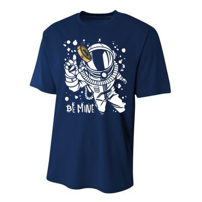 Bitcoin Astronaut Be Mine Performance Sprint T-Shirt