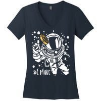 Bitcoin Astronaut Be Mine Women's V-Neck T-Shirt