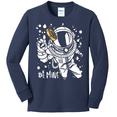 Bitcoin Astronaut Be Mine Kids Long Sleeve Shirt