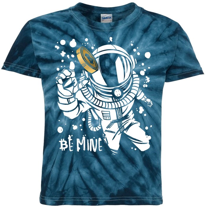 Bitcoin Astronaut Be Mine Kids Tie-Dye T-Shirt